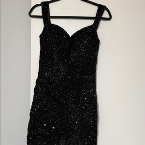 Elegant Black Sequin Dress